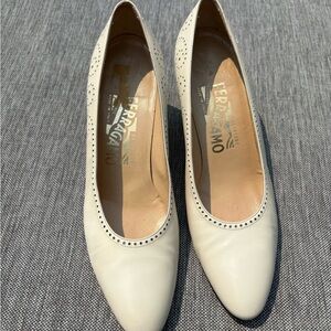 Salvatore Ferragamo Women's Ivory Leather Heels